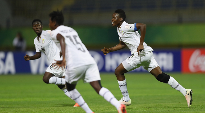  Captain extraodinaire Sandra Owusu-Ansah celebrates after scoring Ghana’s lone goal against Paraguay 